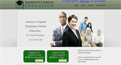 Desktop Screenshot of bankruptcydebtoreducation.com